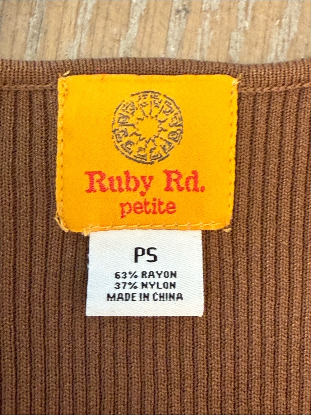 Ruby Rd. Brown Embellished Ribbed Tank - Picture 7 of 10